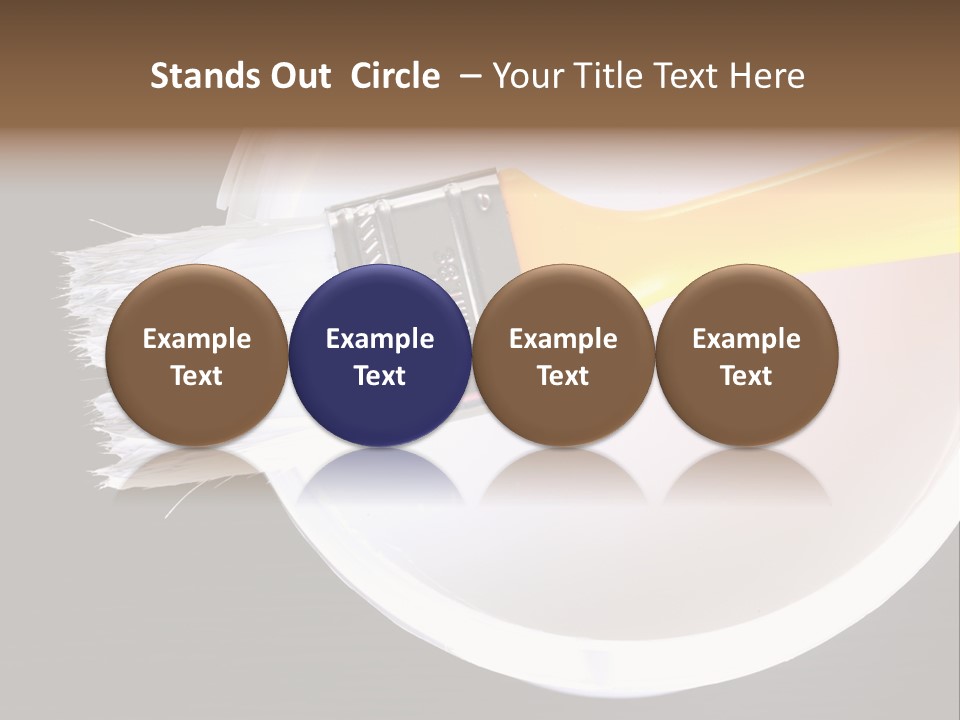 A Yellow Paintbrush On A White Plate PowerPoint Template