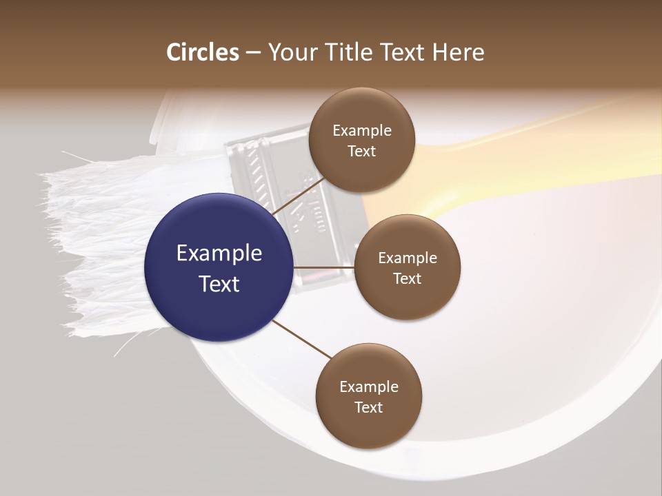 A Yellow Paintbrush On A White Plate PowerPoint Template