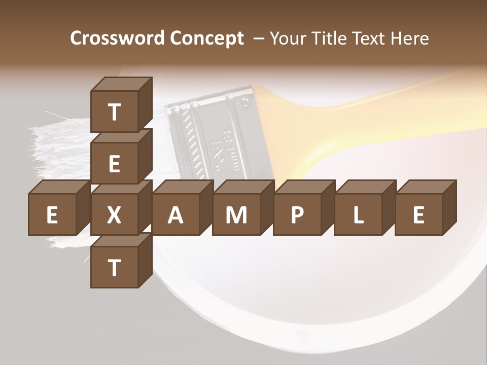 A Yellow Paintbrush On A White Plate PowerPoint Template