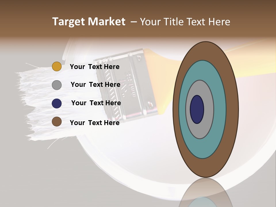 A Yellow Paintbrush On A White Plate PowerPoint Template