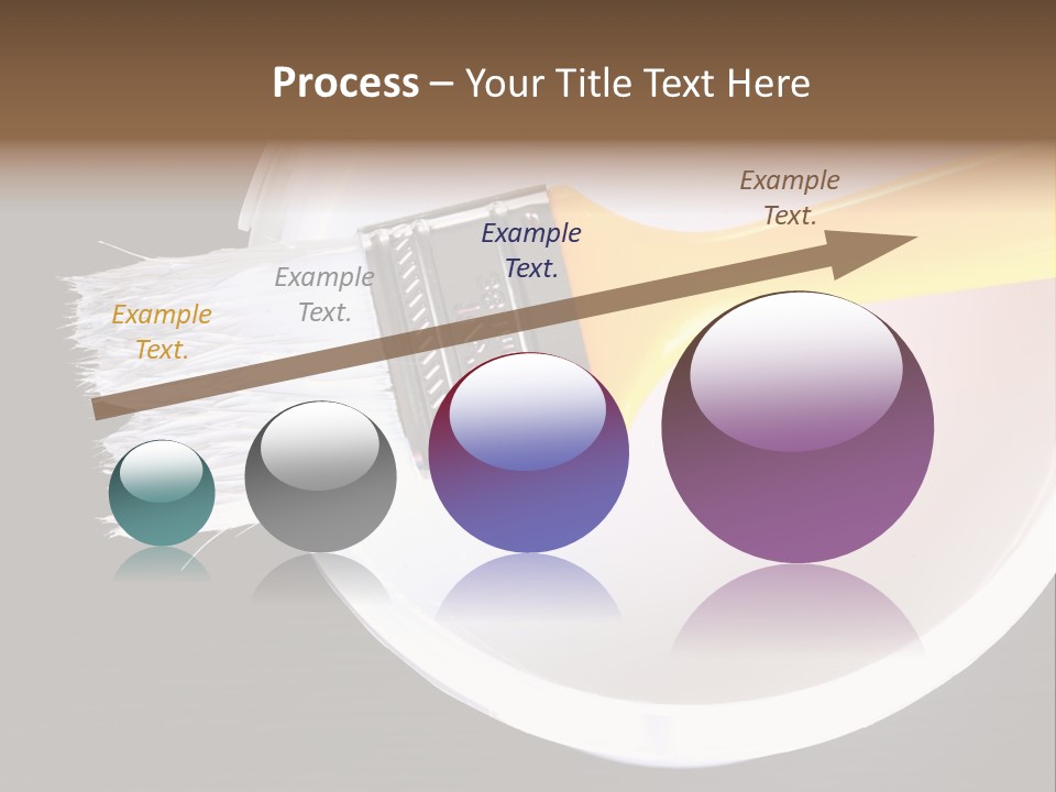 A Yellow Paintbrush On A White Plate PowerPoint Template