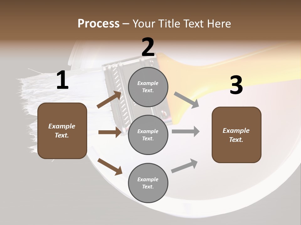 A Yellow Paintbrush On A White Plate PowerPoint Template