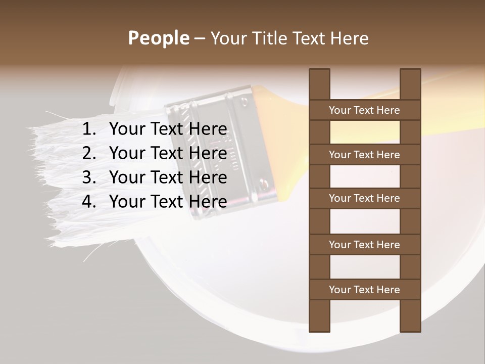 A Yellow Paintbrush On A White Plate PowerPoint Template
