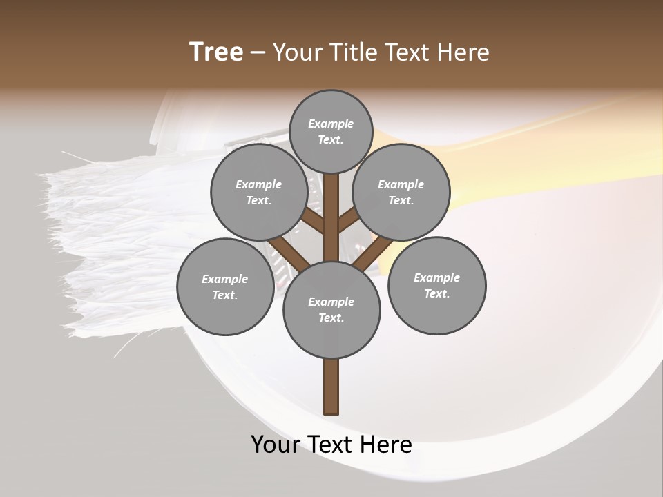 A Yellow Paintbrush On A White Plate PowerPoint Template