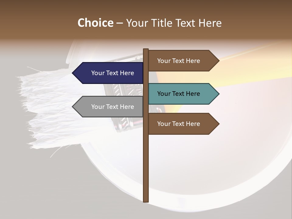 A Yellow Paintbrush On A White Plate PowerPoint Template