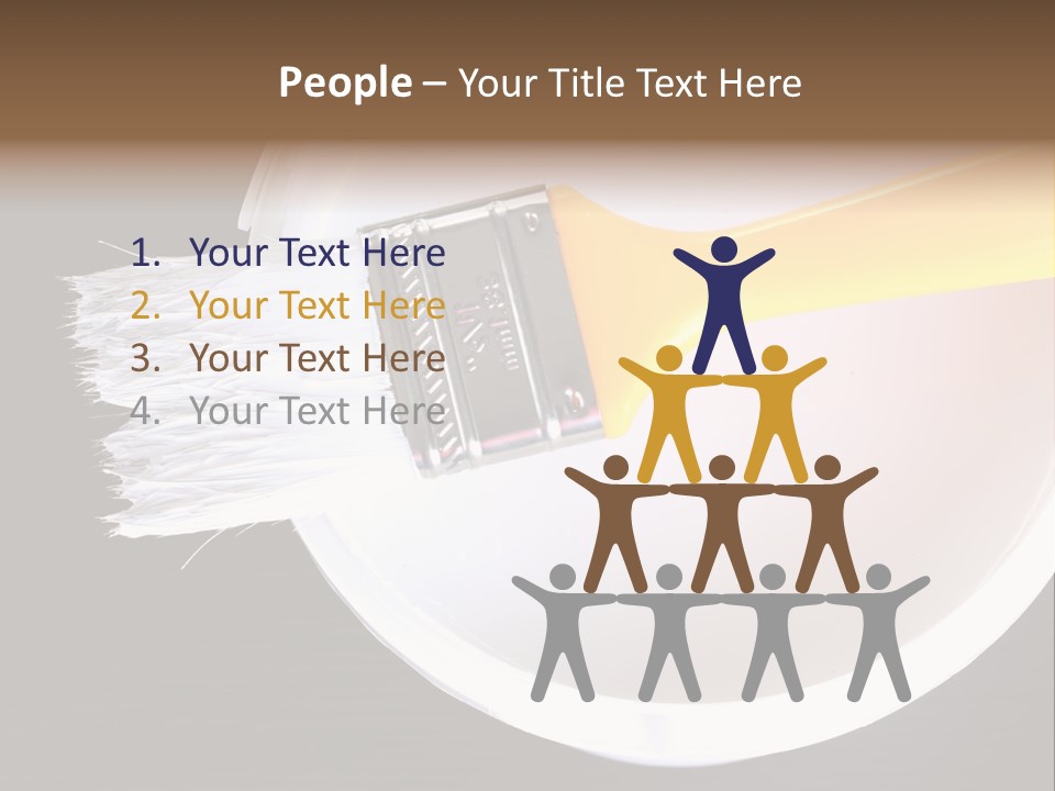 A Yellow Paintbrush On A White Plate PowerPoint Template