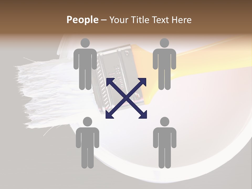 A Yellow Paintbrush On A White Plate PowerPoint Template