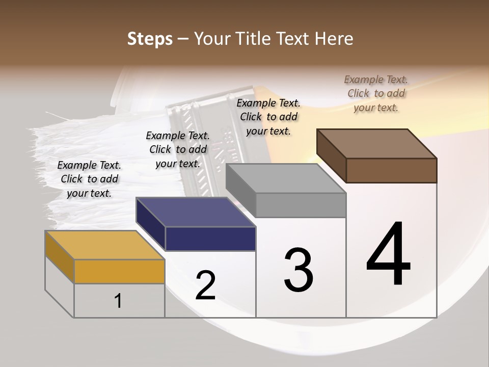 A Yellow Paintbrush On A White Plate PowerPoint Template