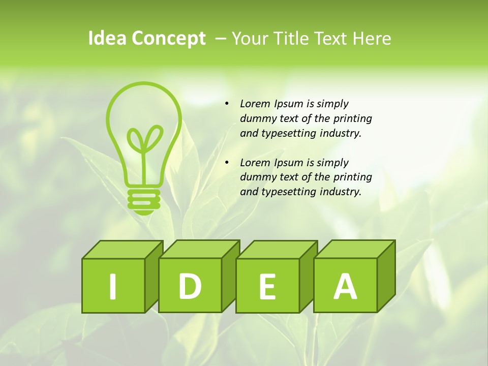 A Green Leafy Plant Is Shown In This Powerpoint Presentation PowerPoint Template