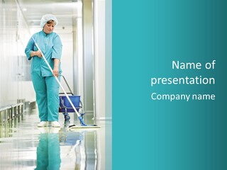 Lady Cleaner Clinic PowerPoint Template