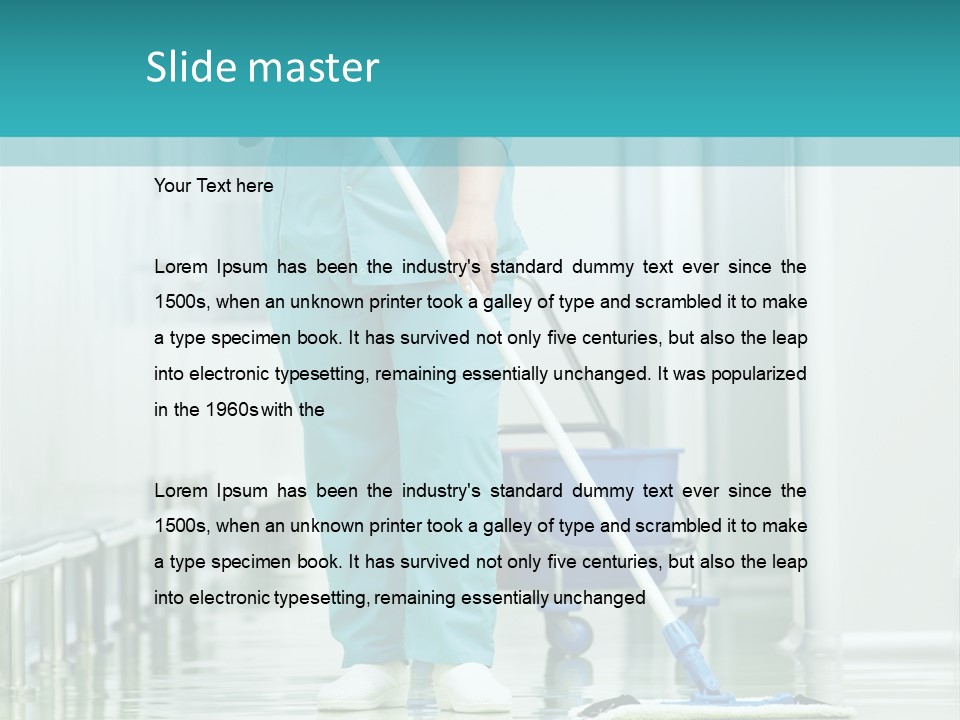 Lady Cleaner Clinic PowerPoint Template