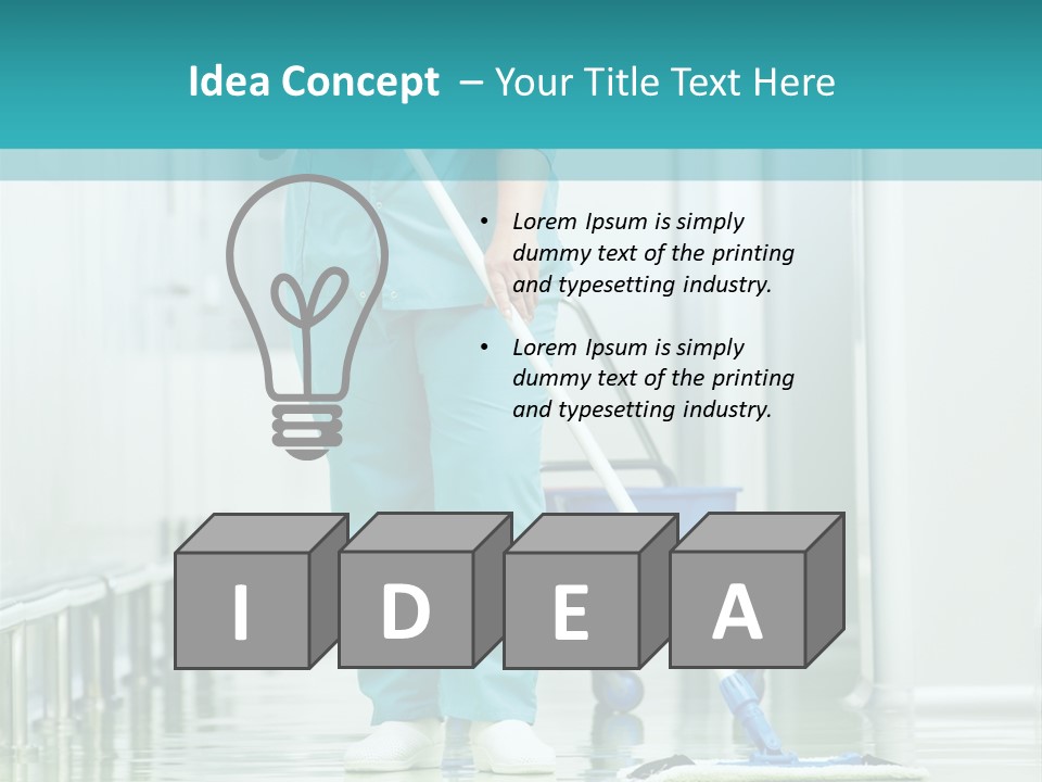 Lady Cleaner Clinic PowerPoint Template