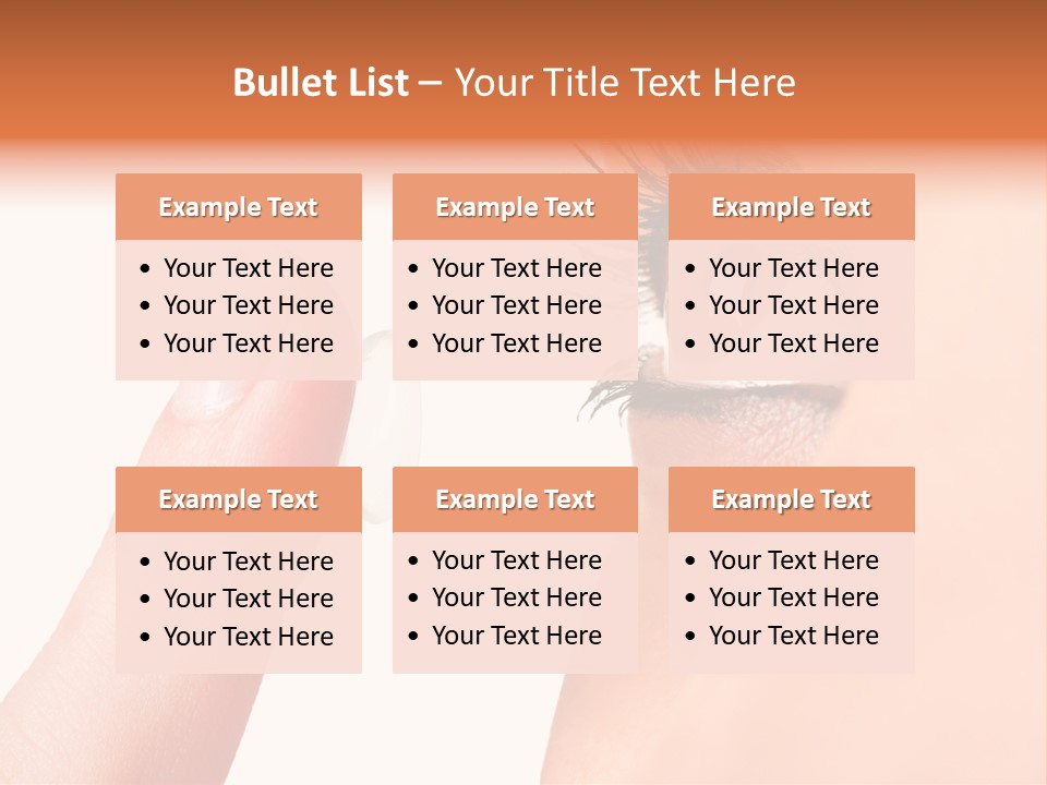 A Woman's Eye With A Contact Lens PowerPoint Template