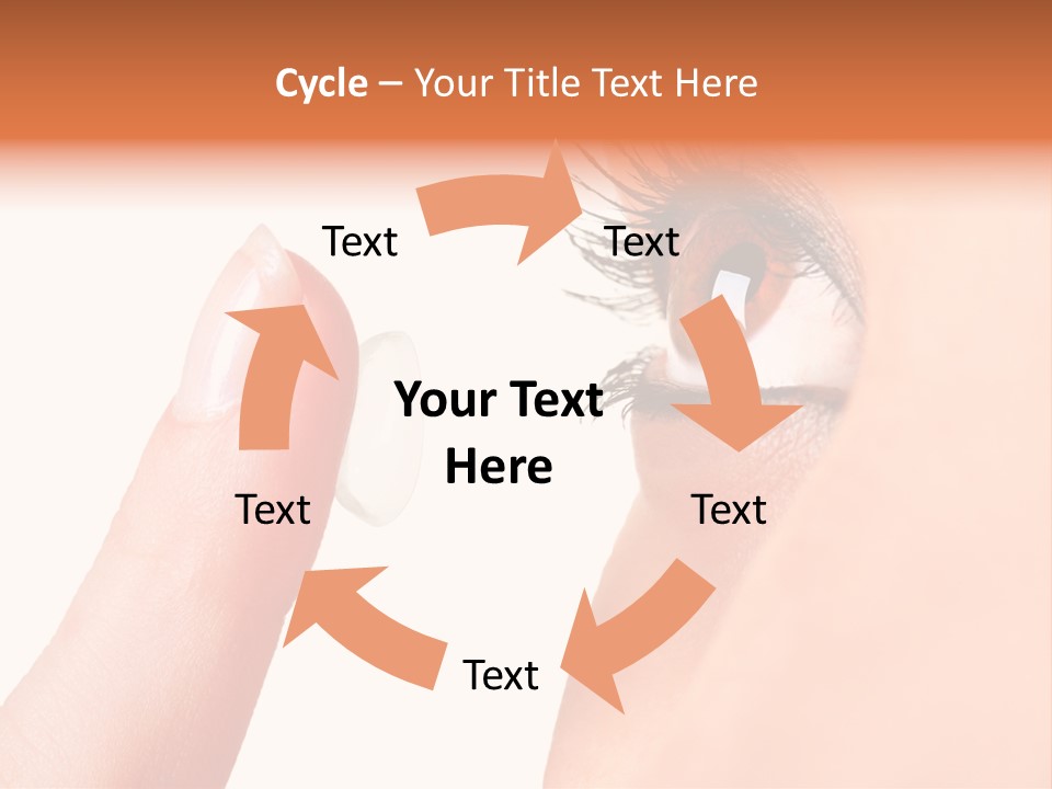 A Woman's Eye With A Contact Lens PowerPoint Template