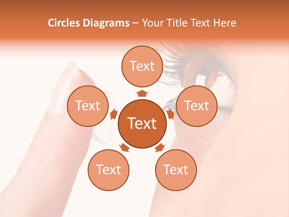 A Woman's Eye With A Contact Lens PowerPoint Template