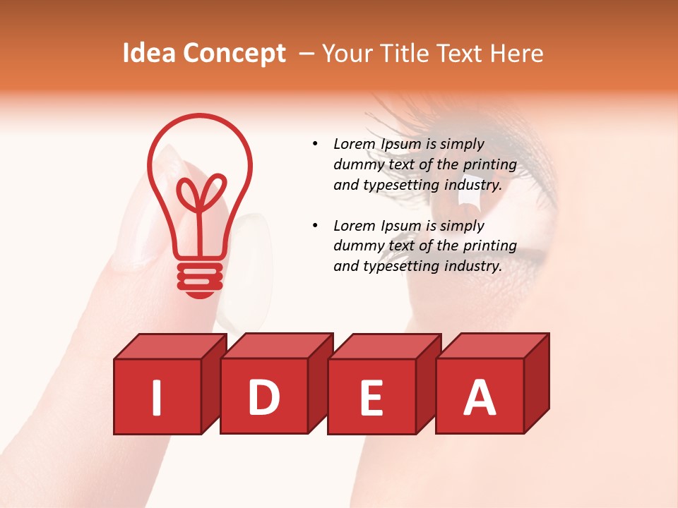 A Woman's Eye With A Contact Lens PowerPoint Template