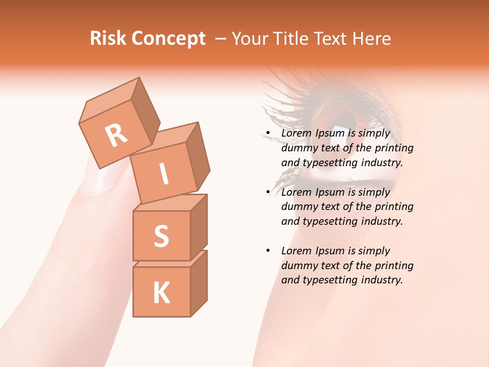 A Woman's Eye With A Contact Lens PowerPoint Template