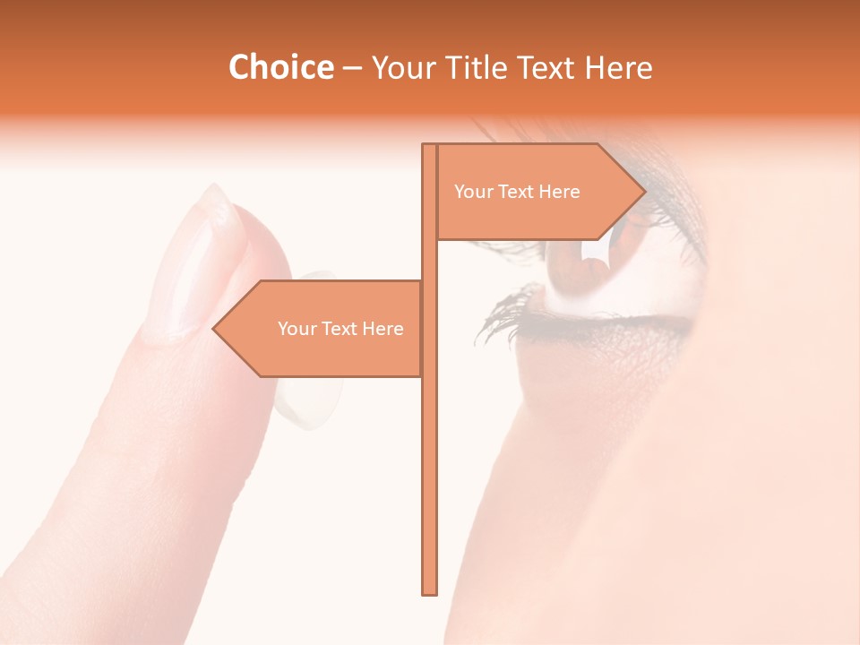A Woman's Eye With A Contact Lens PowerPoint Template