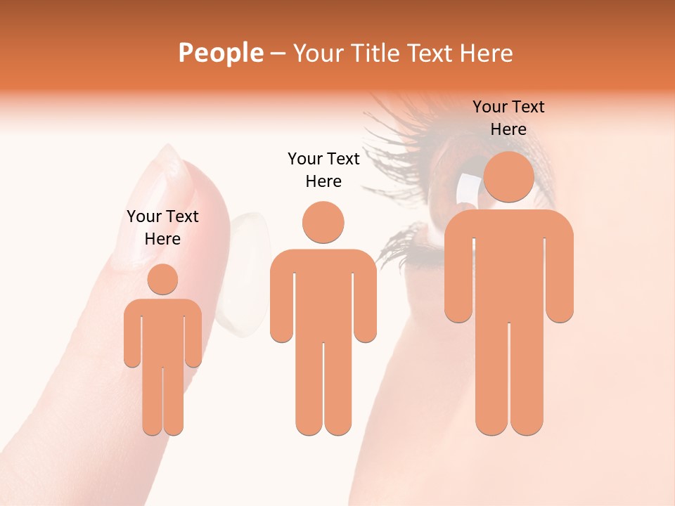 A Woman's Eye With A Contact Lens PowerPoint Template