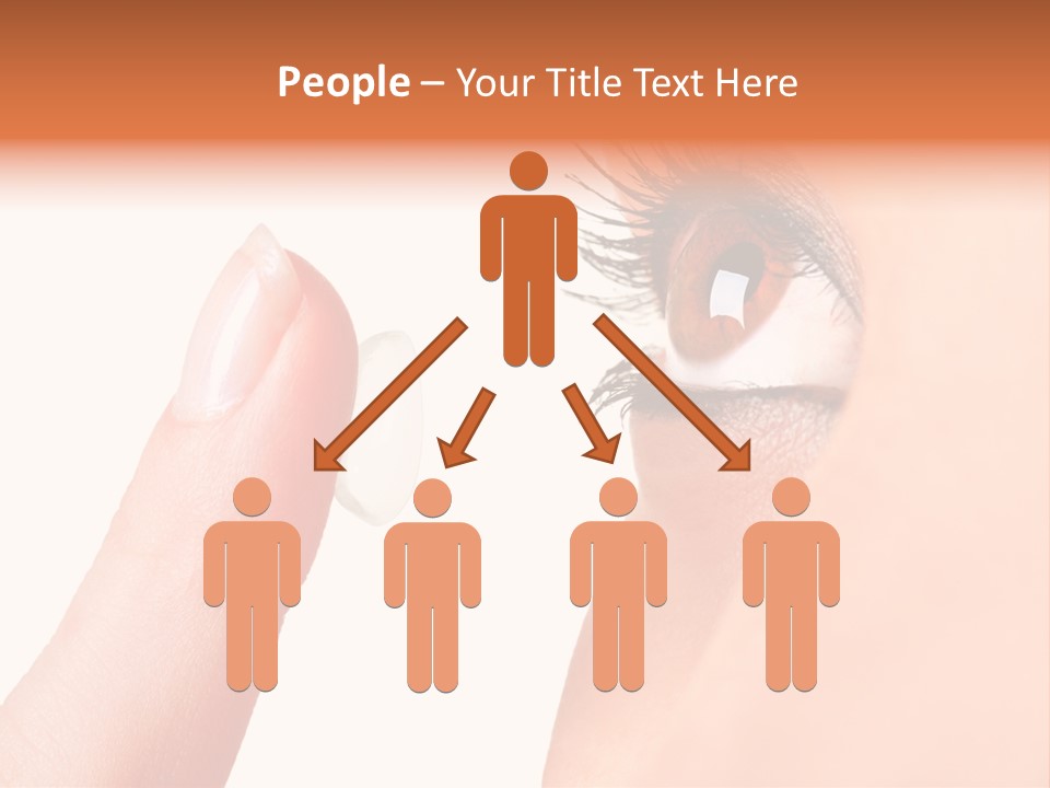 A Woman's Eye With A Contact Lens PowerPoint Template