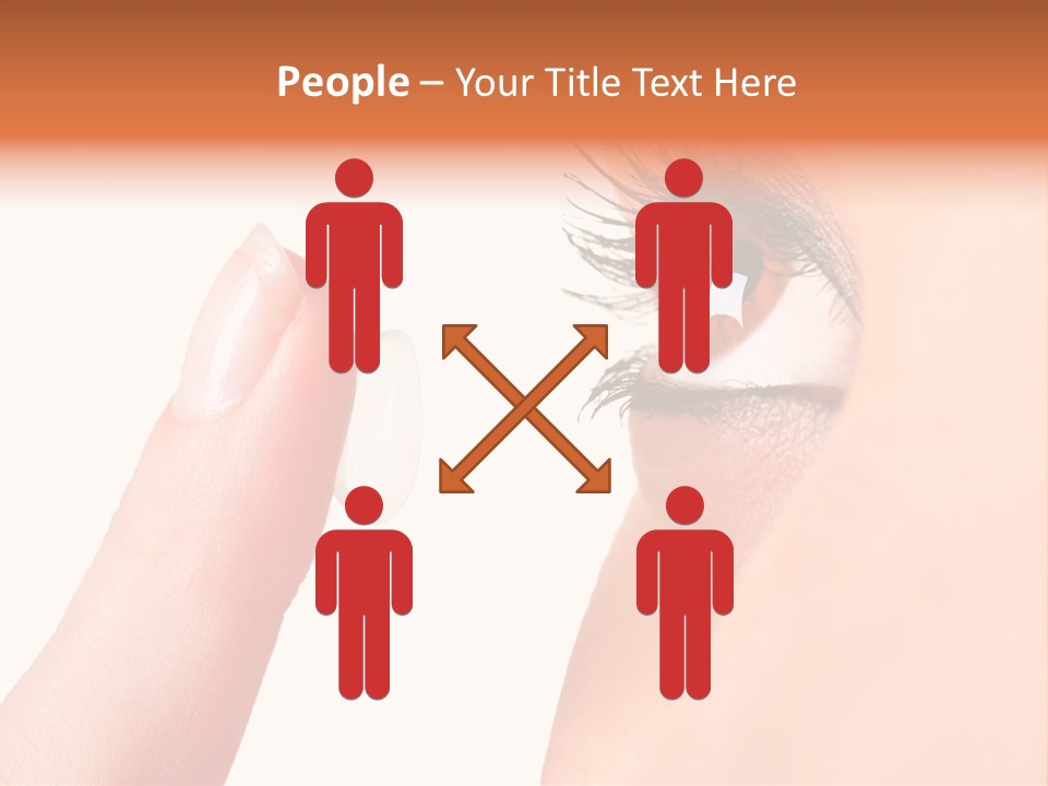 A Woman's Eye With A Contact Lens PowerPoint Template