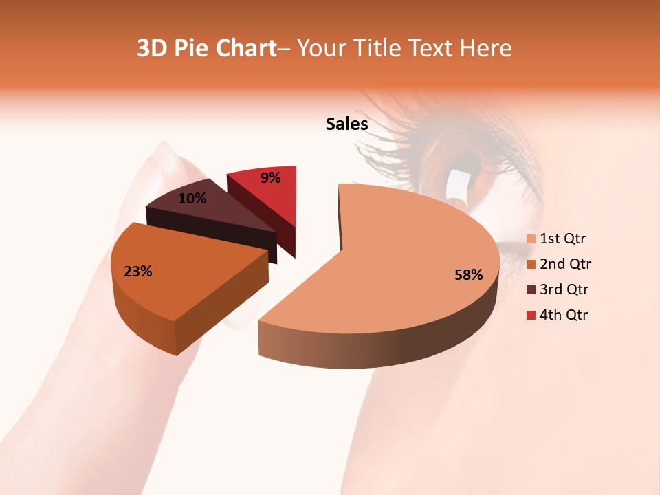 A Woman's Eye With A Contact Lens PowerPoint Template