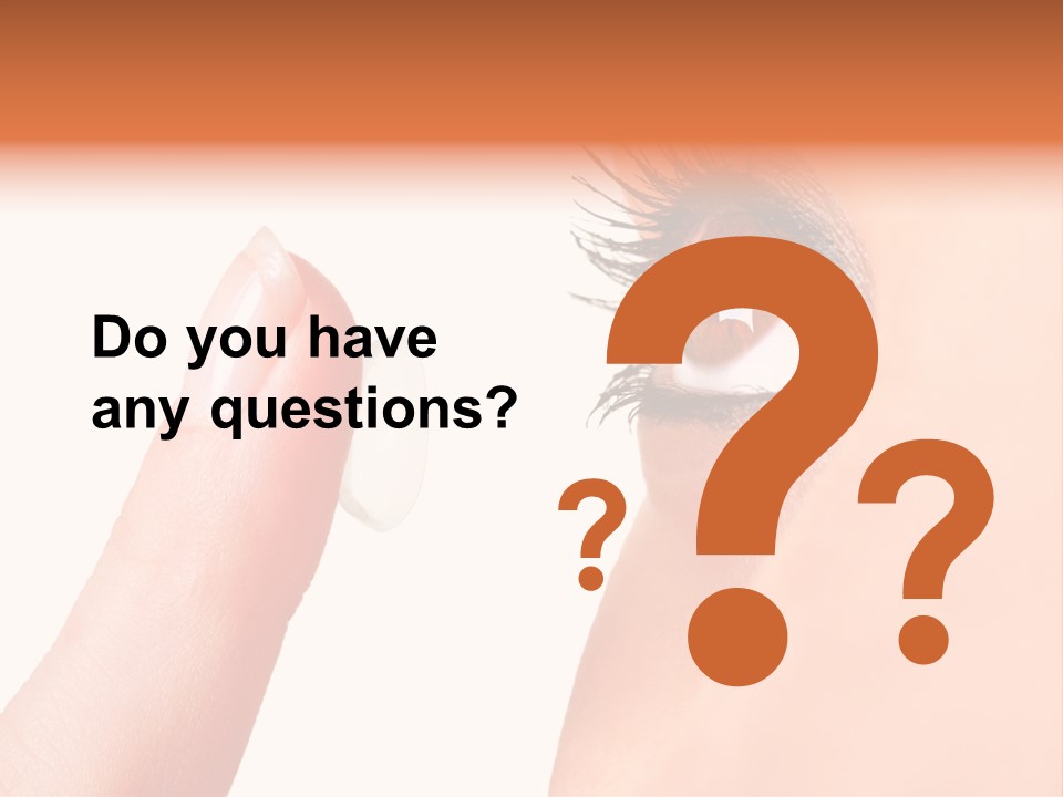 A Woman's Eye With A Contact Lens PowerPoint Template