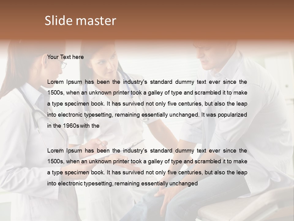 A Group Of Doctors Discussing Something In A Room PowerPoint Template