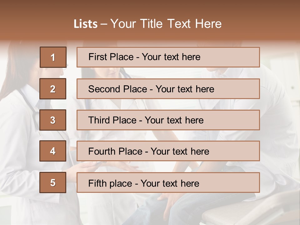 A Group Of Doctors Discussing Something In A Room PowerPoint Template