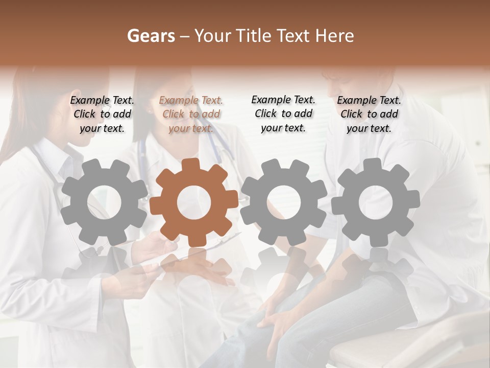 A Group Of Doctors Discussing Something In A Room PowerPoint Template