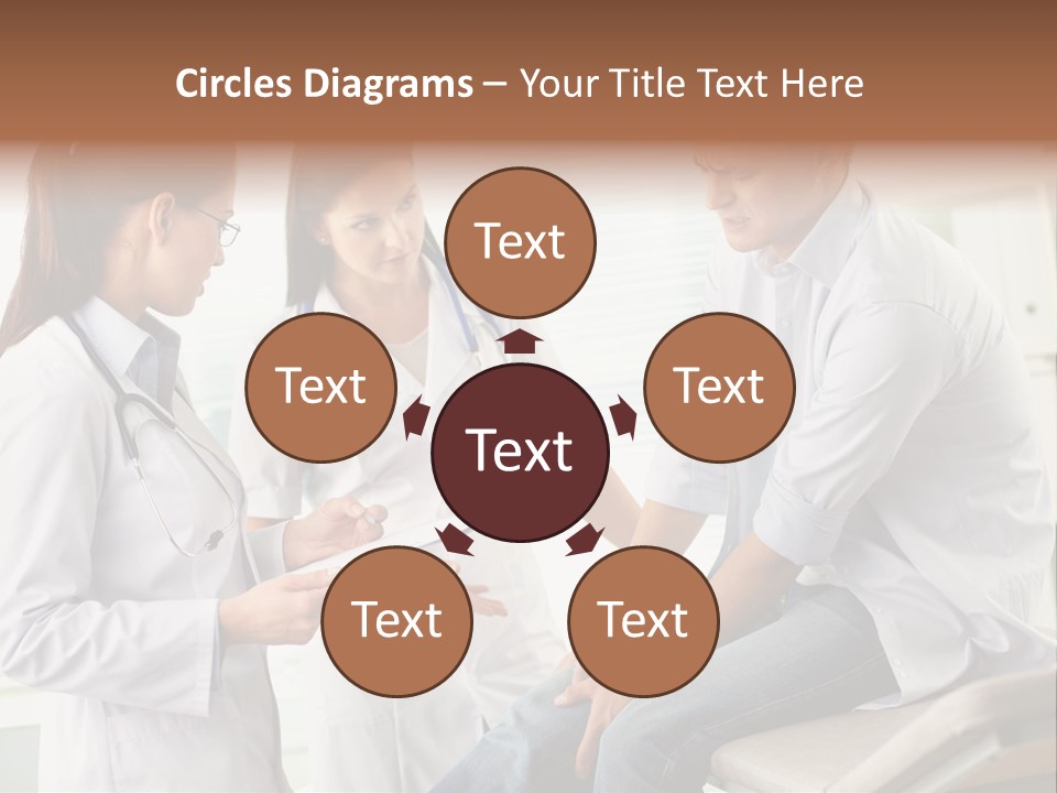 A Group Of Doctors Discussing Something In A Room PowerPoint Template