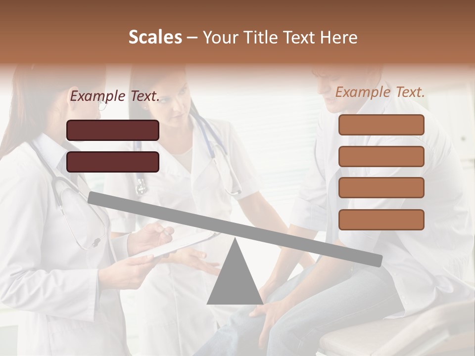 A Group Of Doctors Discussing Something In A Room PowerPoint Template