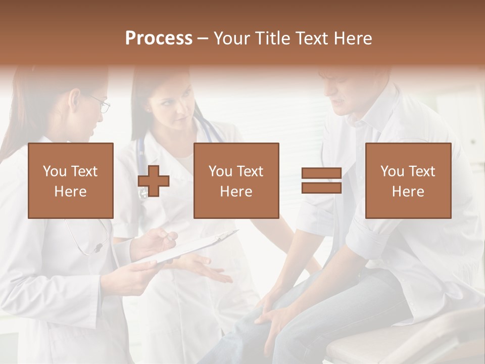 A Group Of Doctors Discussing Something In A Room PowerPoint Template