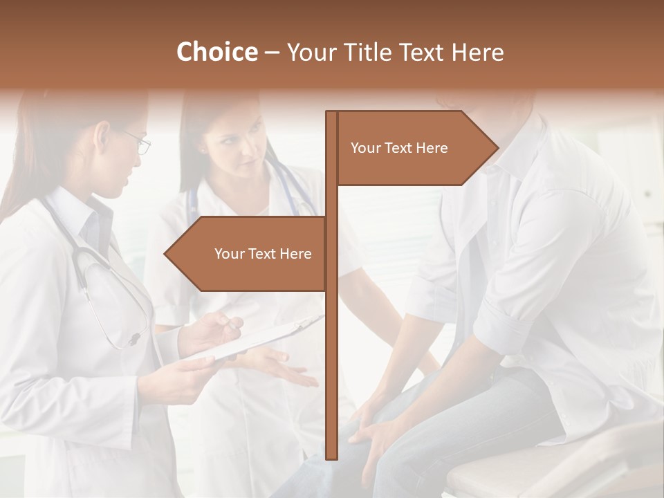 A Group Of Doctors Discussing Something In A Room PowerPoint Template