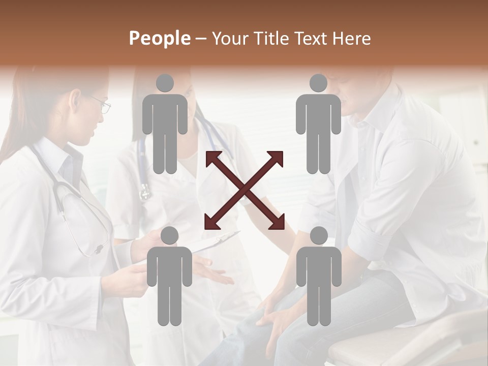 A Group Of Doctors Discussing Something In A Room PowerPoint Template