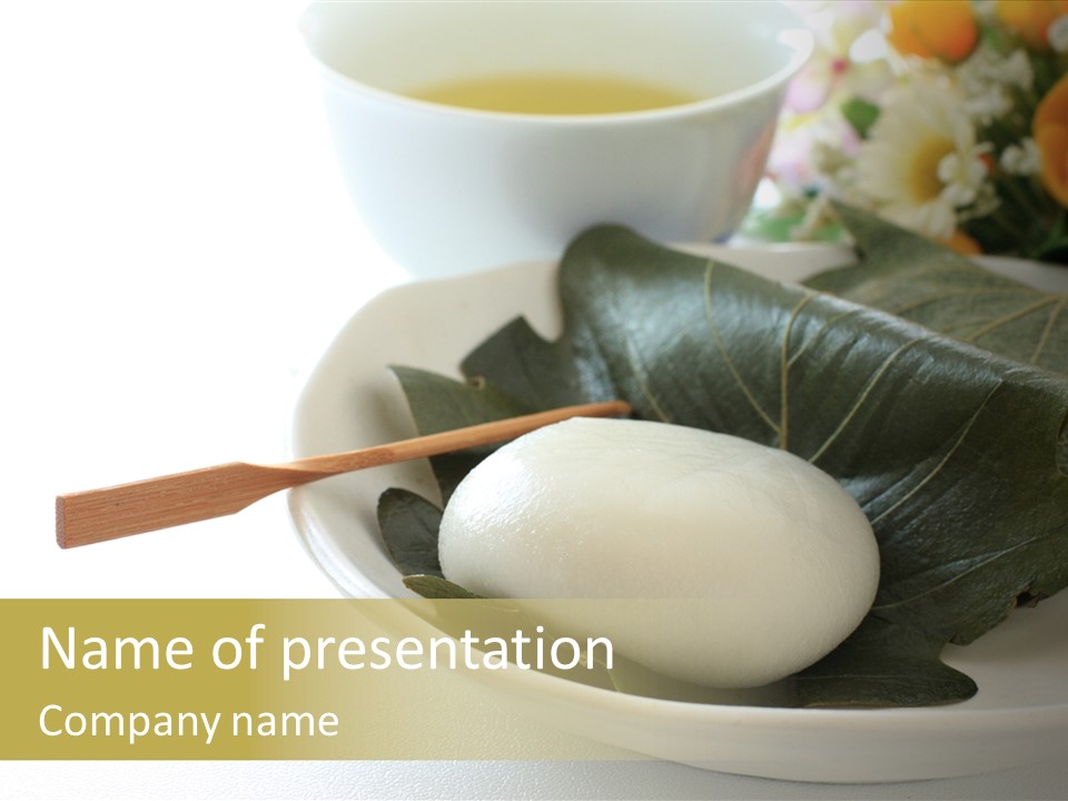 Kashiwaramochi Tea Japanese Food PowerPoint Template