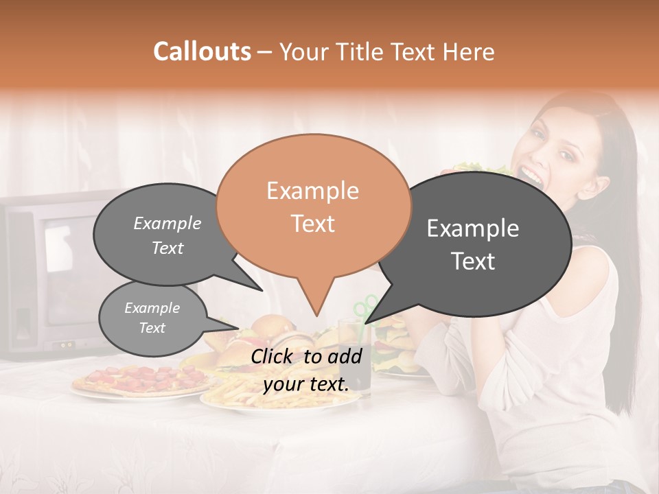 Fastfood Nutrition Girl PowerPoint Template