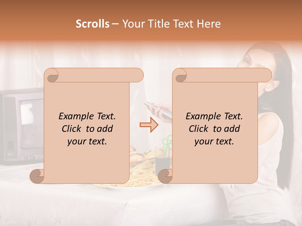 Fastfood Nutrition Girl PowerPoint Template