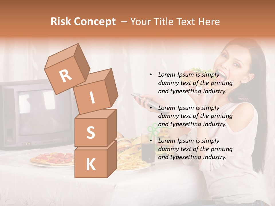 Fastfood Nutrition Girl PowerPoint Template