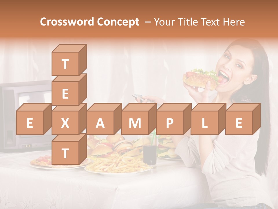 Fastfood Nutrition Girl PowerPoint Template