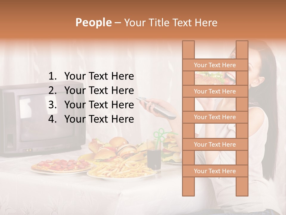 Fastfood Nutrition Girl PowerPoint Template