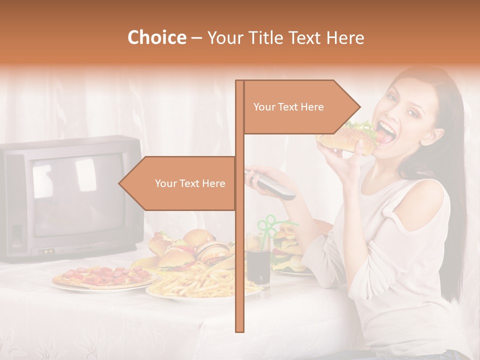 Fastfood Nutrition Girl PowerPoint Template