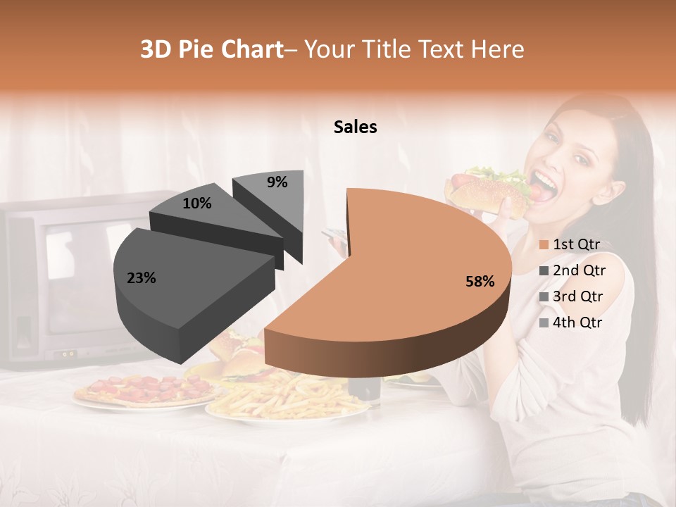 Fastfood Nutrition Girl PowerPoint Template