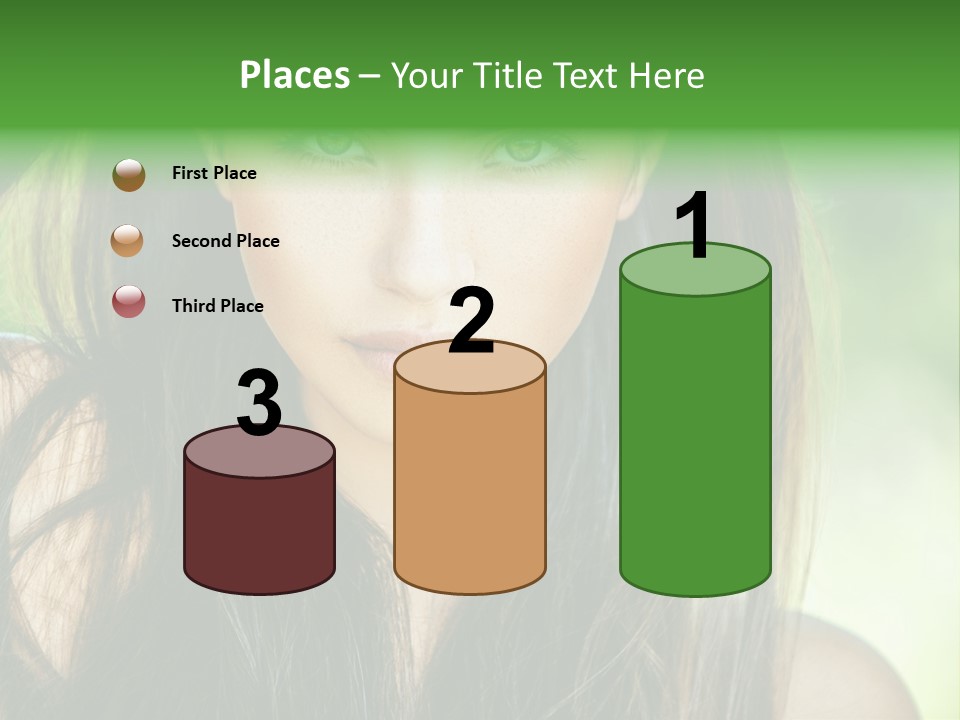 Eyes Woman Hair PowerPoint Template