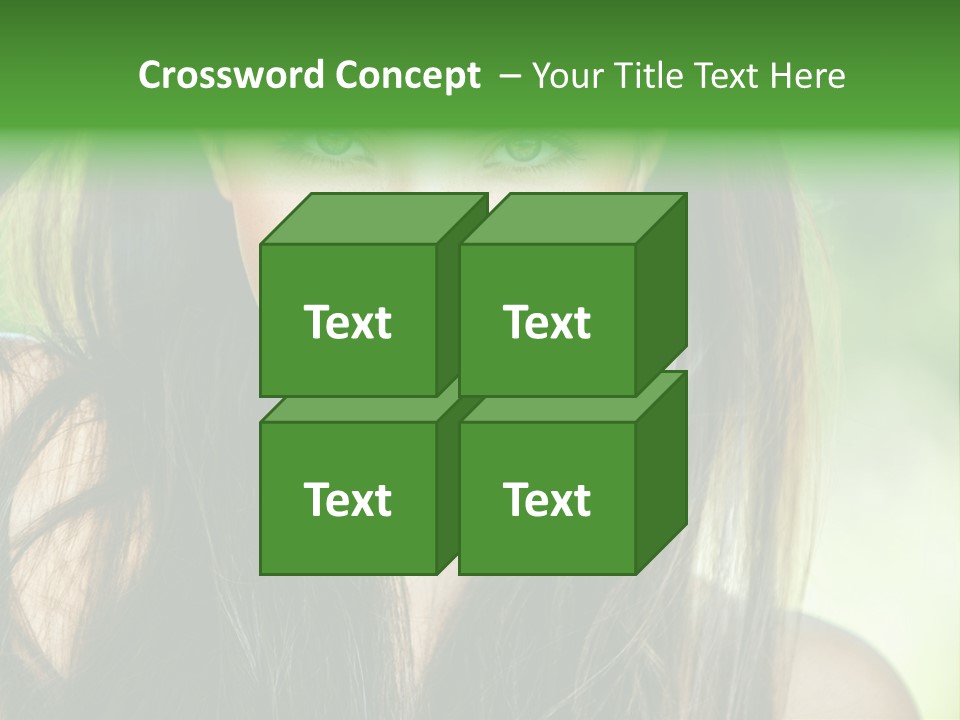 Eyes Woman Hair PowerPoint Template