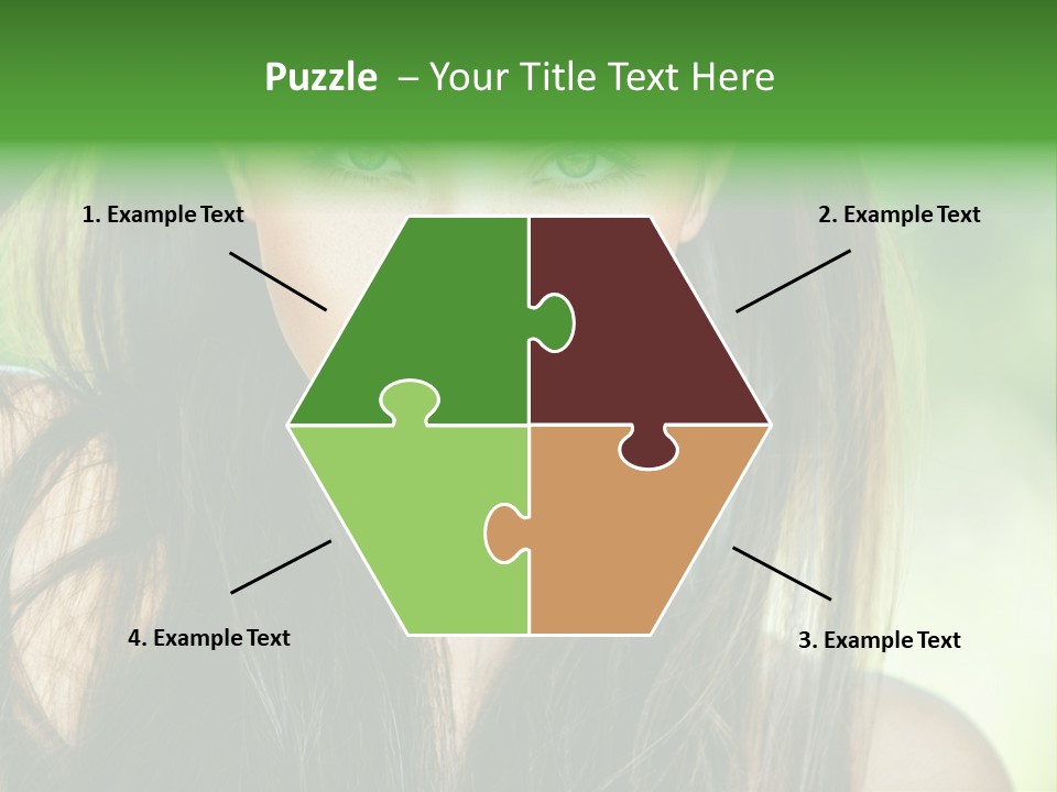 Eyes Woman Hair PowerPoint Template