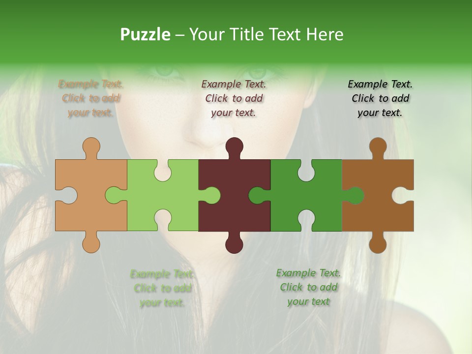 Eyes Woman Hair PowerPoint Template