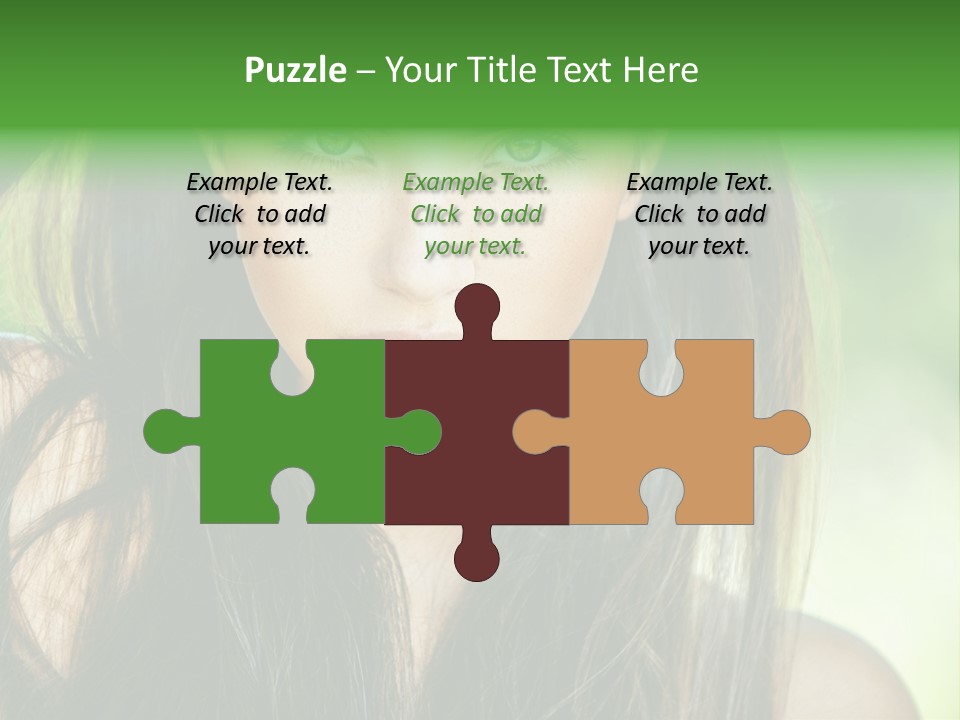 Eyes Woman Hair PowerPoint Template