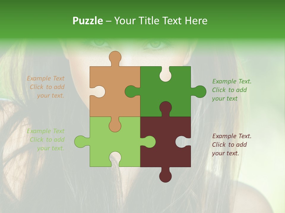 Eyes Woman Hair PowerPoint Template