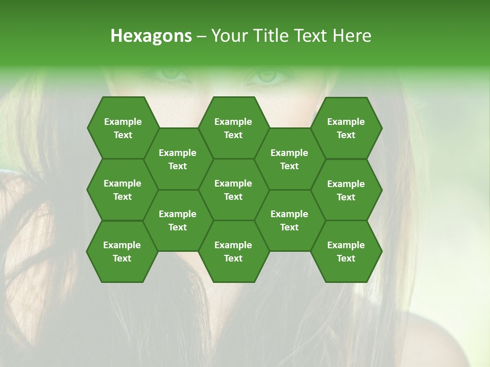 Eyes Woman Hair PowerPoint Template